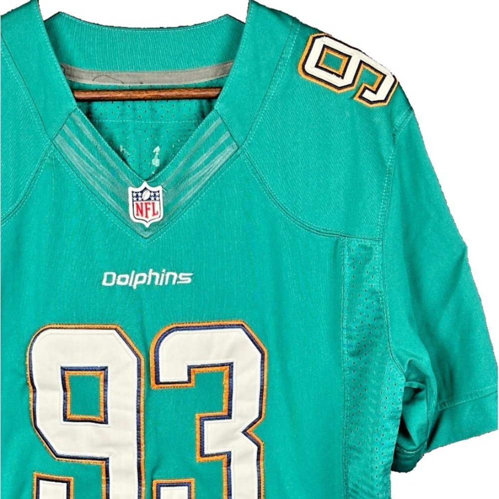 Nike Ndamukong Suh Miami Dolphins NFL Jersey Mens Medium Teal Mesh 93 Stitched